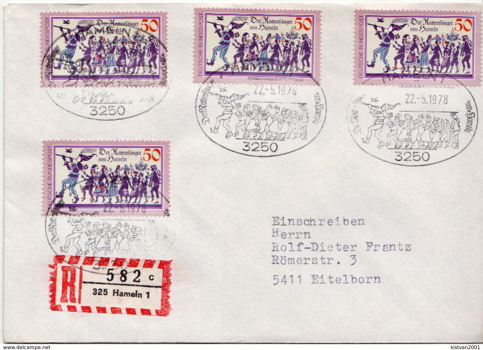 Postal History Cover: Germany Stamps On Registered Cover - Muziek