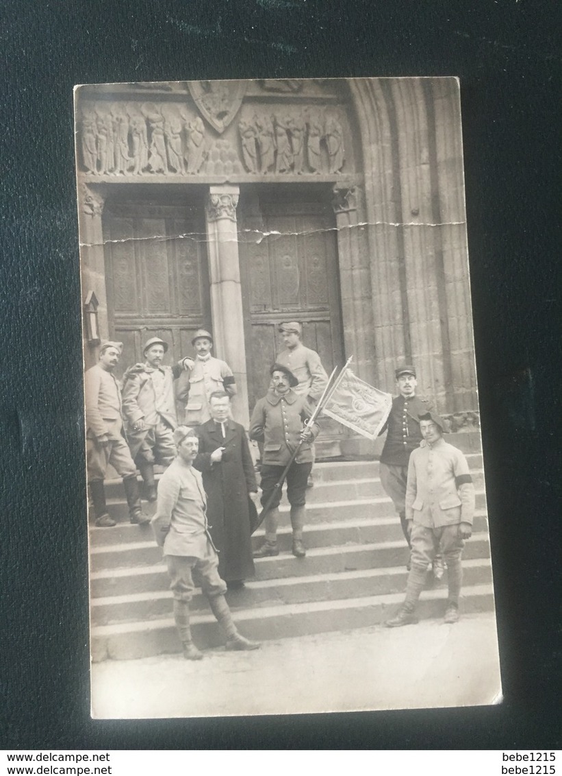 Rodez: Carte Photo, Groupe Militaire Sur Marche De La Cathédrale De Rodez - Rodez