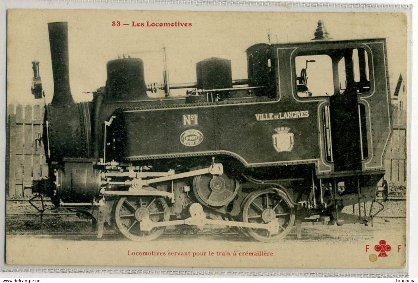 LANGRES Locomotiver VILLE DE LANGRES, Cremaillere N° 1 Gros Plan, Rare - Langres