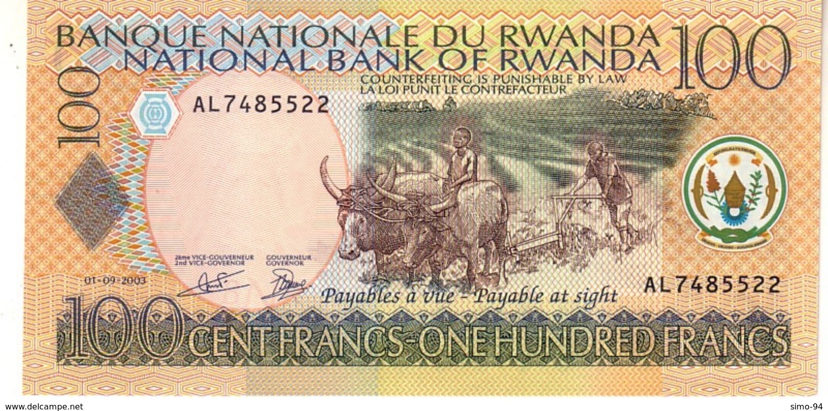 Rwanda P.29b 100 Francs 2003  Unc - Rwanda