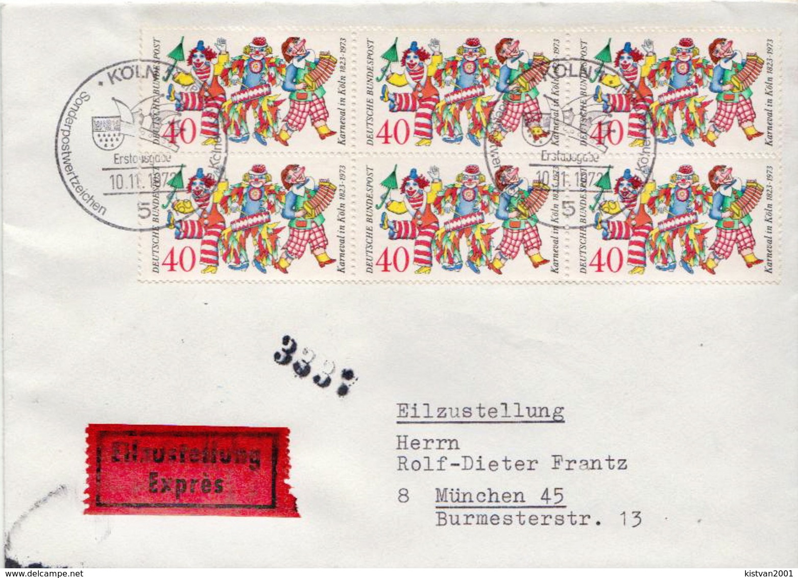 Postal History Cover: Germany Stamps On Express Cover - Music