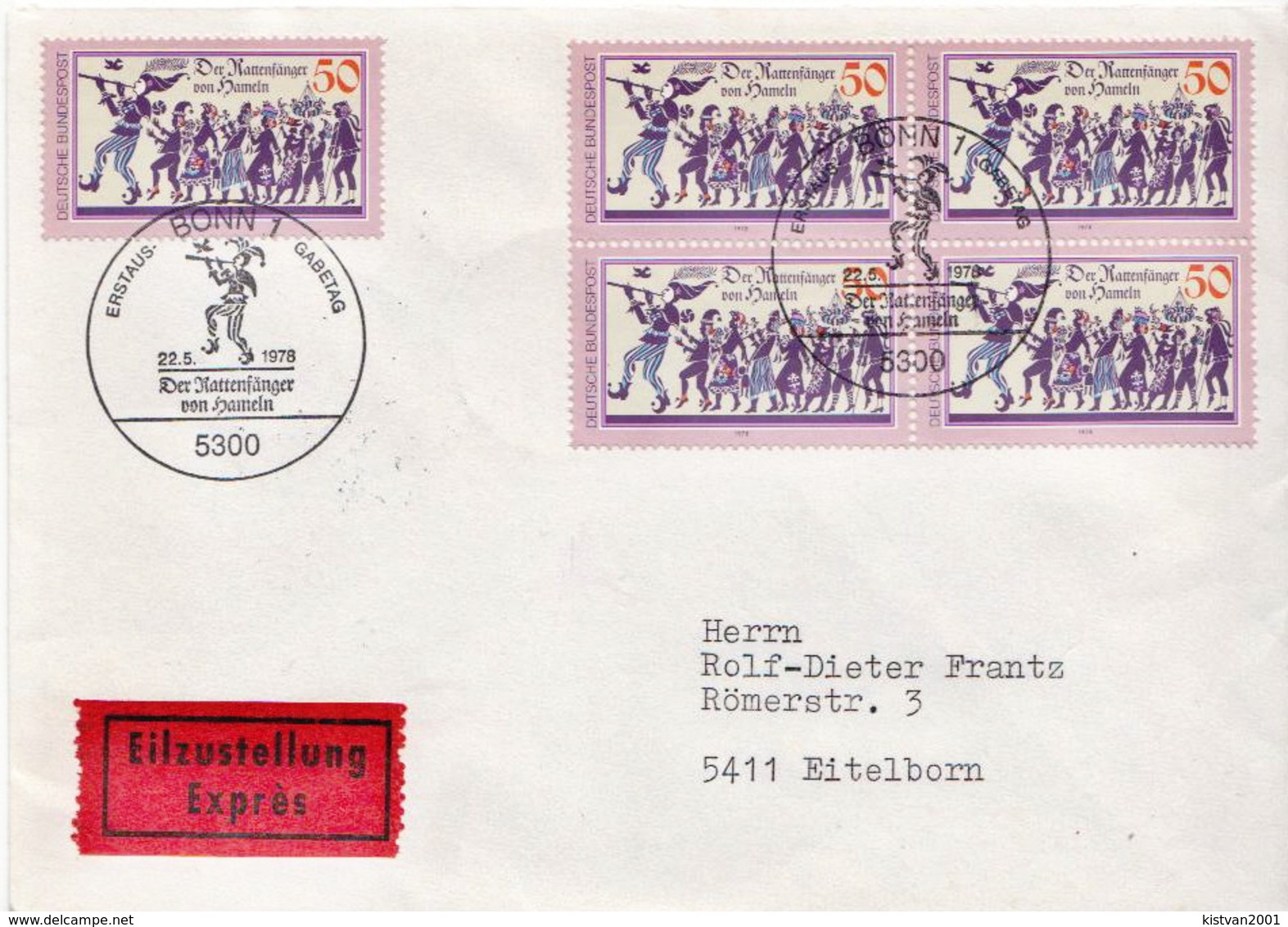 Postal History Cover: Germany Stamps On Express Cover - Music