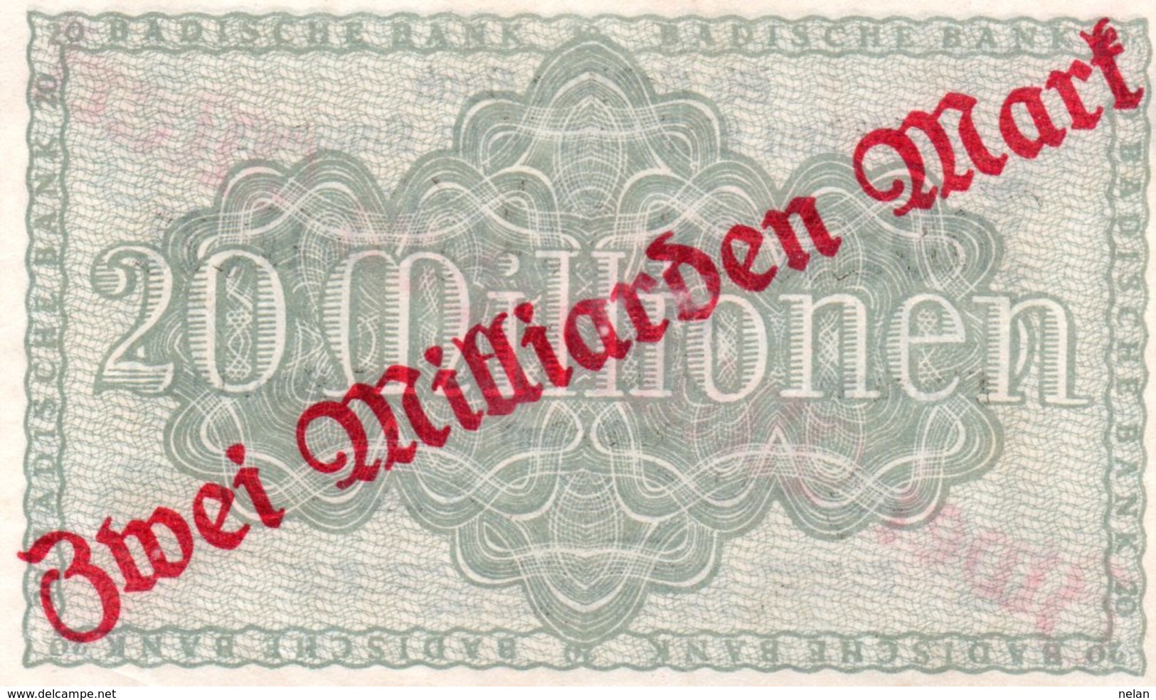 GERMANIA 2 MILLIARDEN MARK 1923-BADISCHE BANC--UNC - [13] Bundeskassenschein