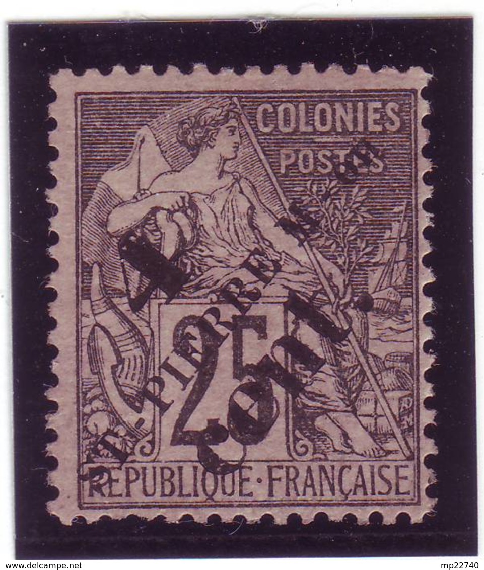 SAINT PIERRE MIQUELON N° 42 TYPE GROUPE SURCHARGE  1892 - Nuevos