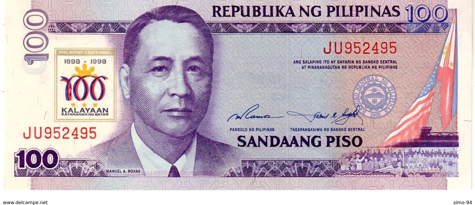 Philippines P.188b  100 Piso 1998 Unc - Philippines