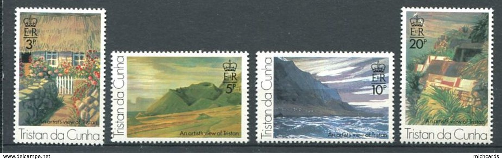 239 TRISTAN DA CUNHA 1976 - Yvert 208/11 - Tableau Paysage Peinture - Neuf **(MNH) Sans Trace De Charniere - Tristan Da Cunha