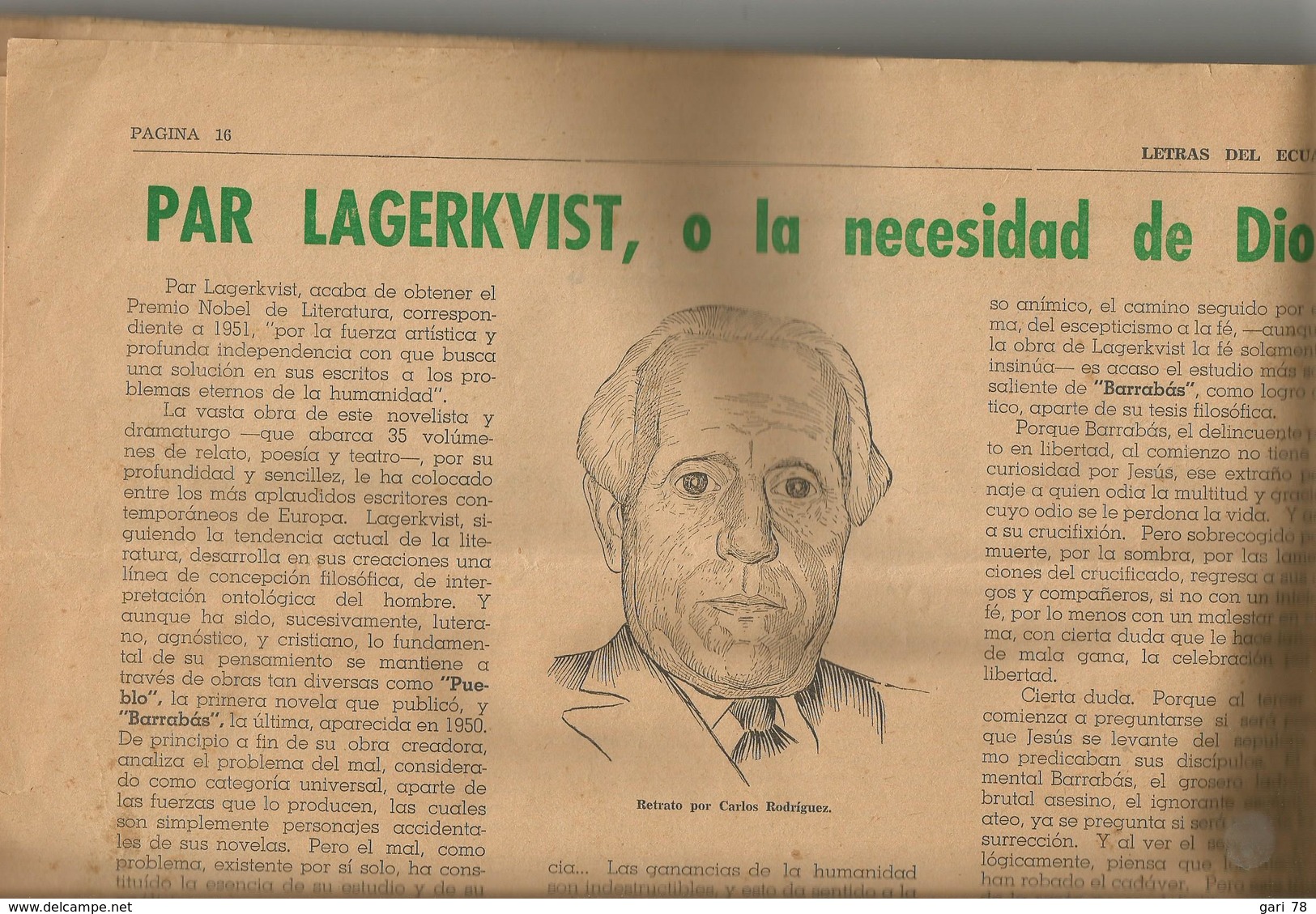 LETRAS DEL ECUADOR N° 73-74 Novembre-décembre 1951 - [1] Hasta 1980