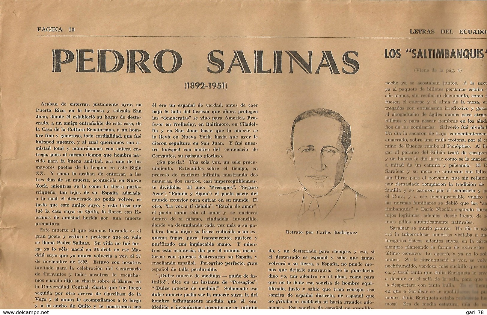 LETRAS DEL ECUADOR N° 73-74 Novembre-décembre 1951 - [1] Hasta 1980