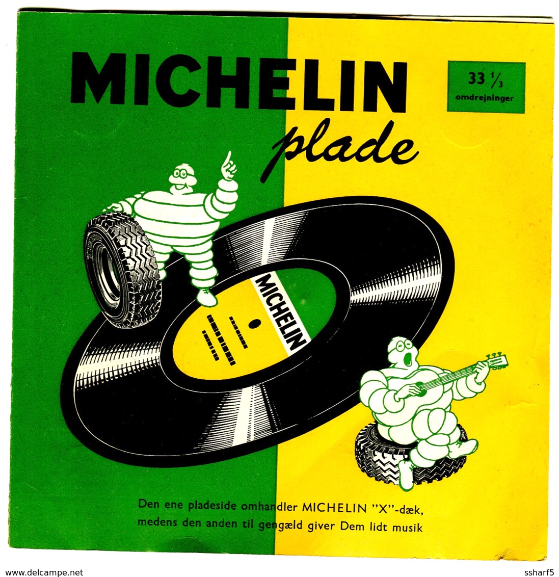 2 Disques 33 Tours PROMOTION PNEUS MICHELIN En Danois 1959 Comme Neufs Très Rares - Voitures