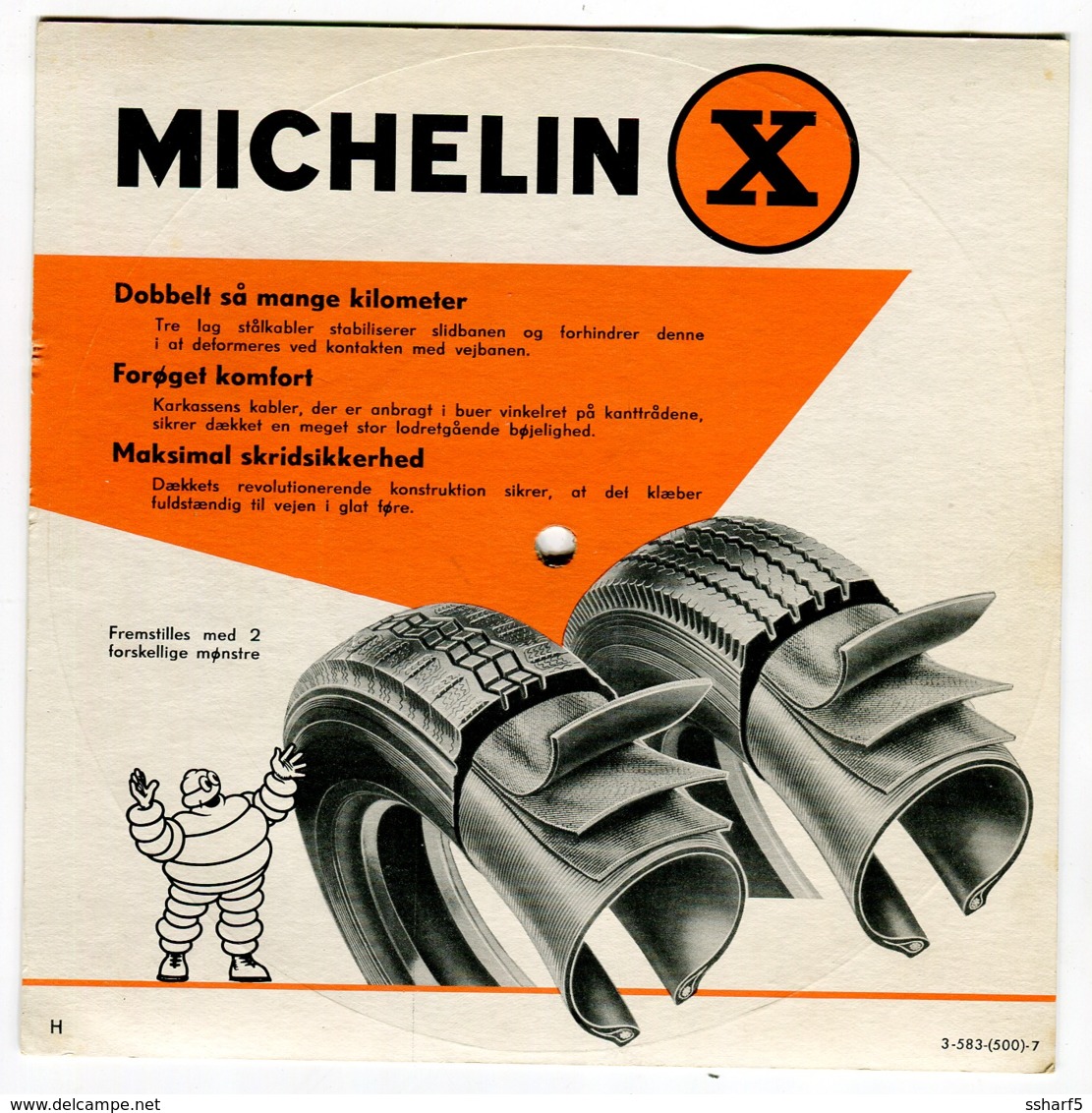 2 Disques 33 tours PROMOTION PNEUS MICHELIN en danois 1959 comme neufs très rares