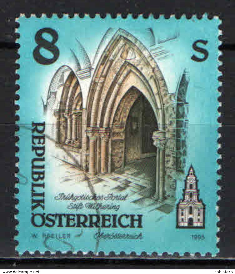 AUSTRIA - 1995 - PORTALE DELL'ABBAZIA CISTERCENSE DI WILHERING - USATO - Usati