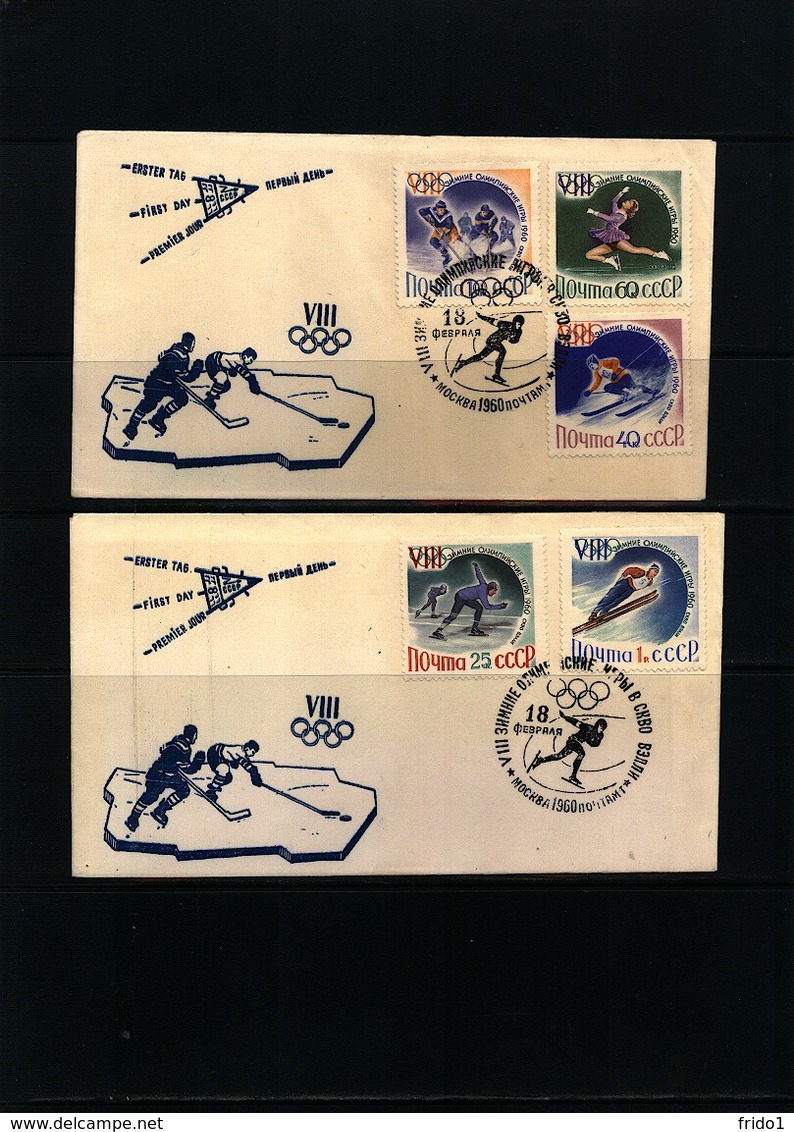 Russia SSSR 1960 Olympic Games Squaw Valley Interesting FDCs - Hiver 1960: Squaw Valley