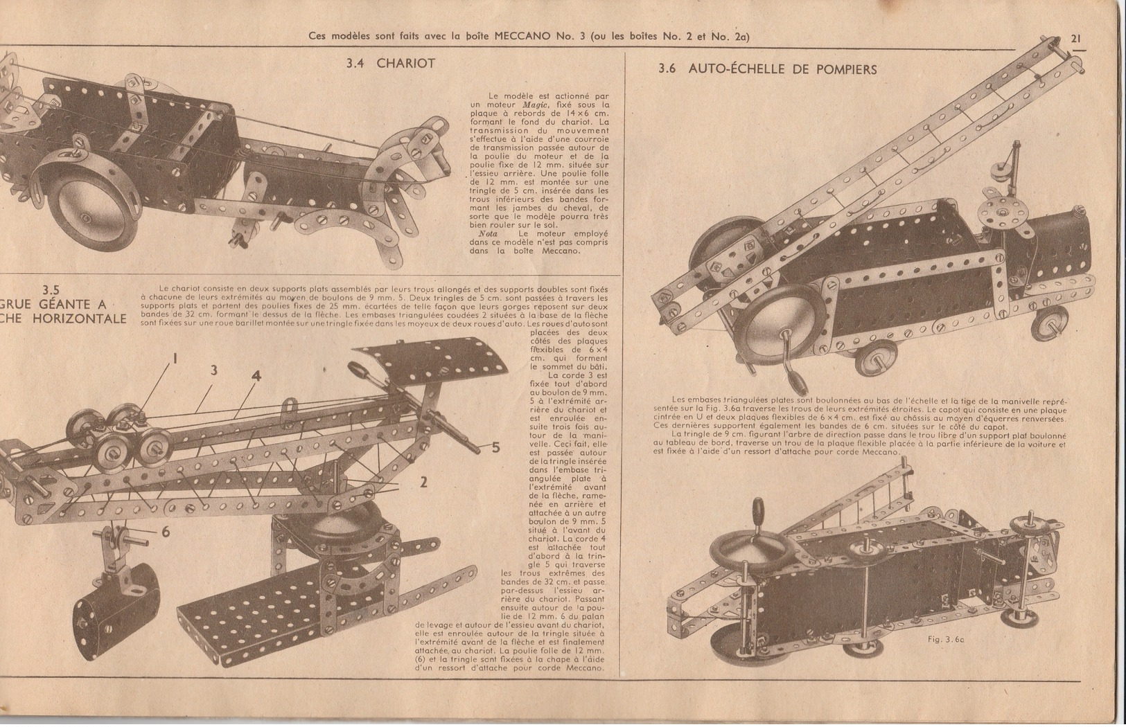 MECCANO - Manuel 3 D'instructions - 37 Pages - Meccano