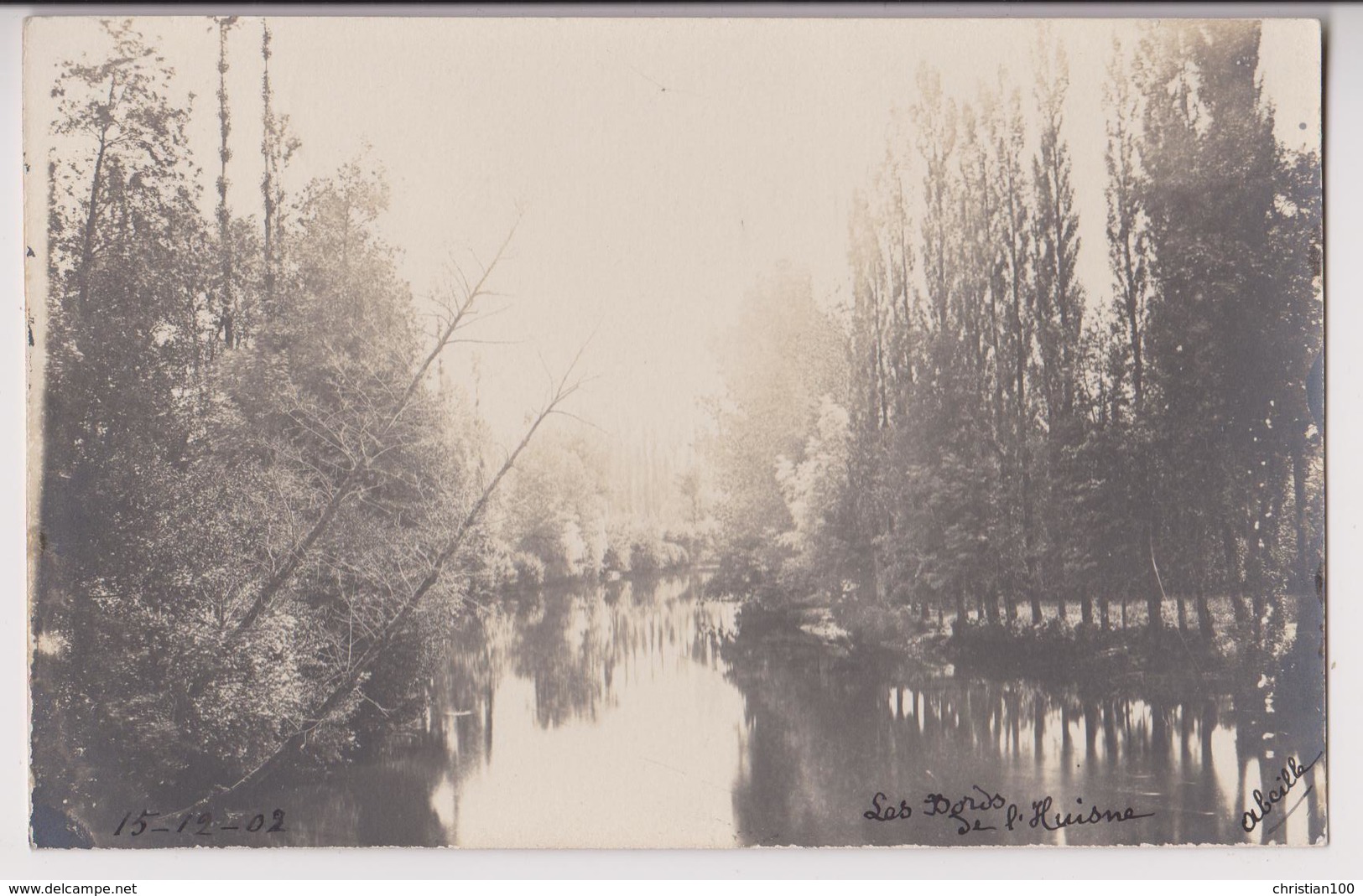 CARTE PHOTO : LES BORDS DE LA RIVIERE L'HUISNE ( EURE ET LOIR - ORNE - SARTHE ) - ECRITE EN 1902 - 2 SCANS - - A Identifier