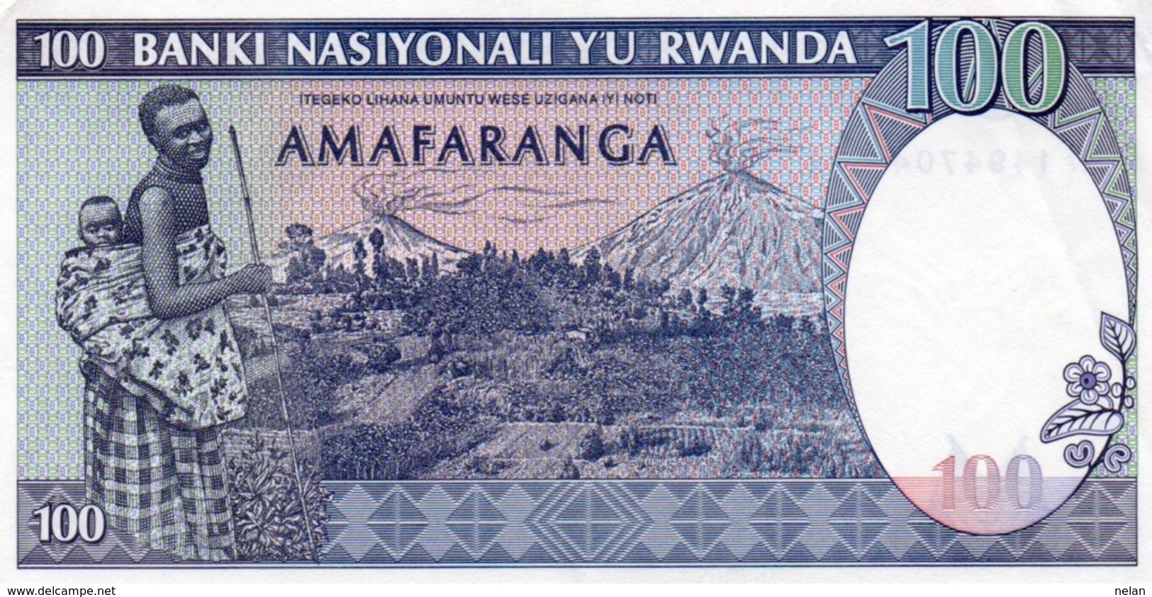 RWANDA 100 FRANCS 1989 P-19  UNC - Rwanda