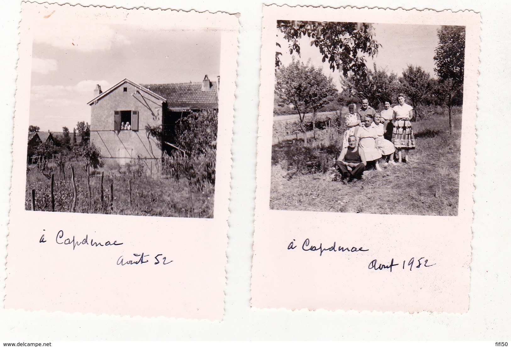 CAPDENAC 47 Une Maison Du Village Et Une Photographie De La Famille Prise Dans Le Jardin En Aout 1952 - Luoghi