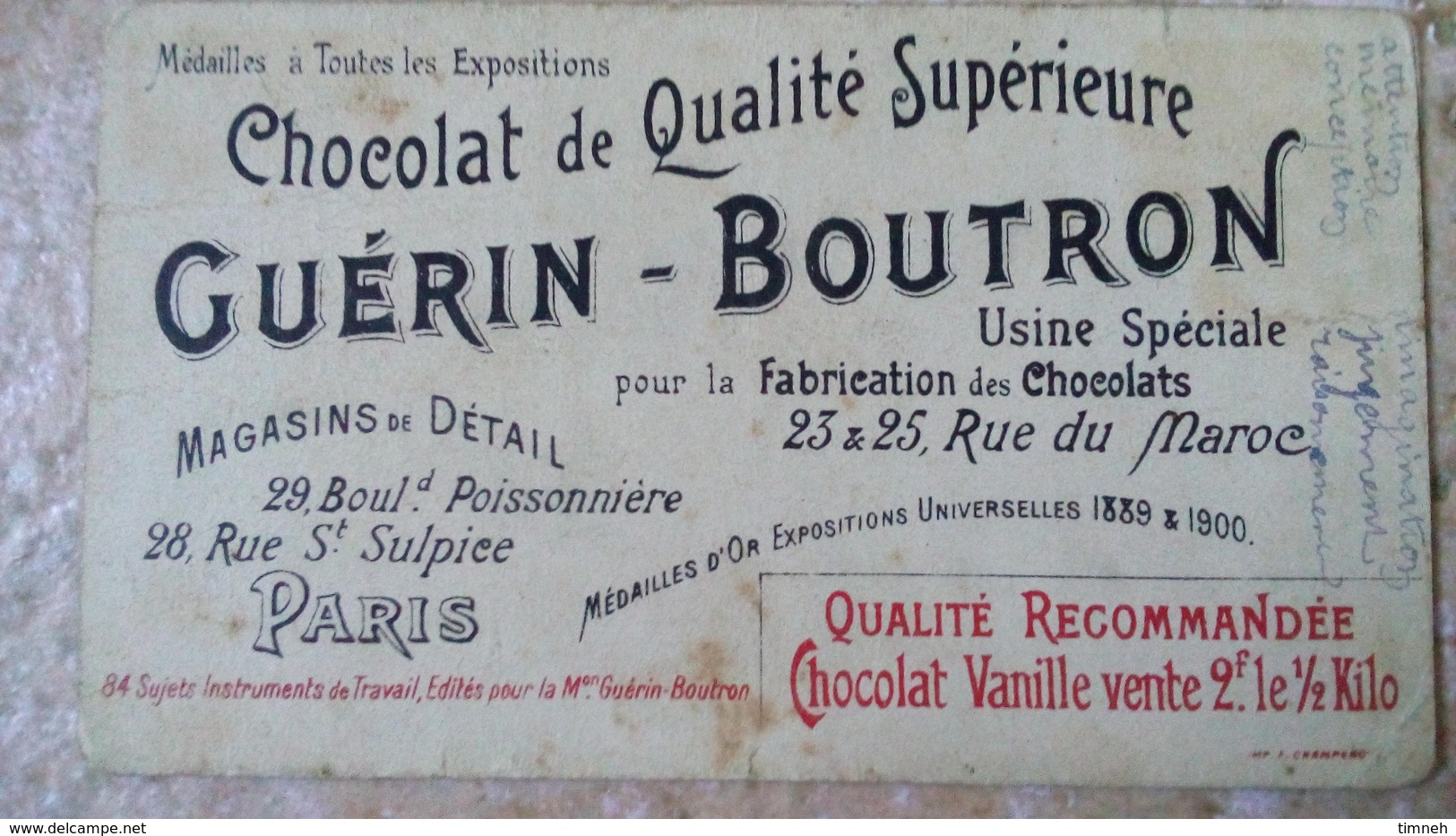 Chocolat Guérin Boutron Collection Chateaux 20 Vignettes Publicitaires + 4 Chromos Instruments De Travail + 1 Historique - Chocolat