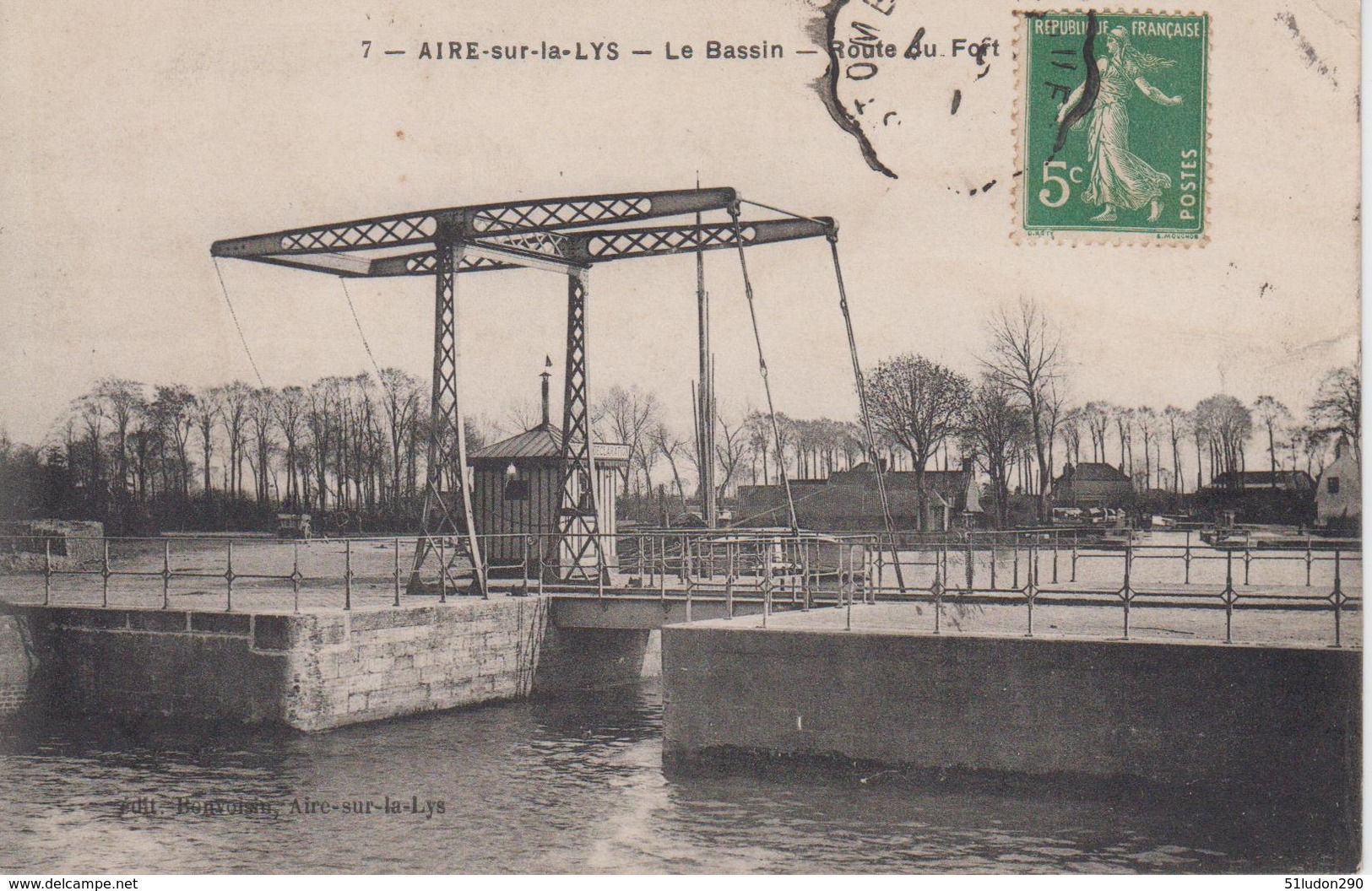 CPA Aire-sur-la-Lys - Le Bassin - Route Du Fort - Aire Sur La Lys