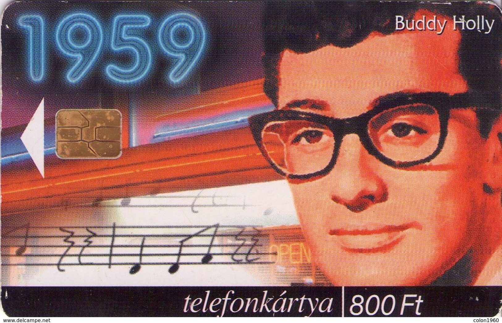 TARJETA TELEFONICA DE HUNGRIA. BUDDY HOLLY, HU-P-1999-42. (015) - Música