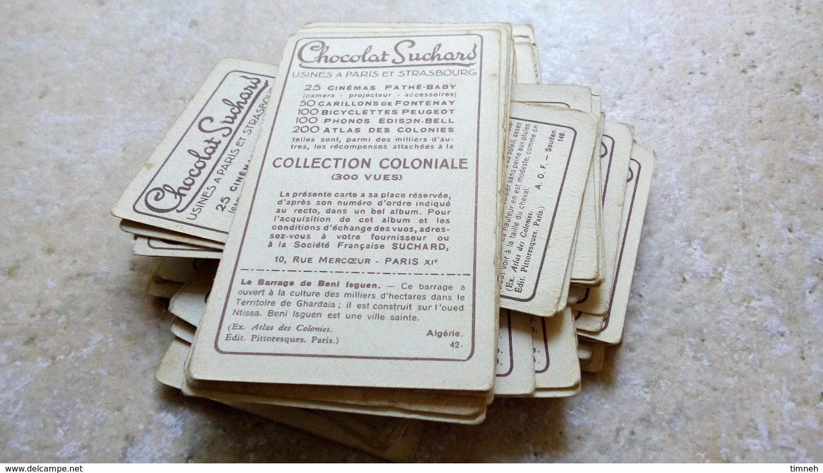 Chocolat Suchard - collection coloniale - 60 vignettes publicitaires - AFRIQUE ASIE - scène type paysage lieux....