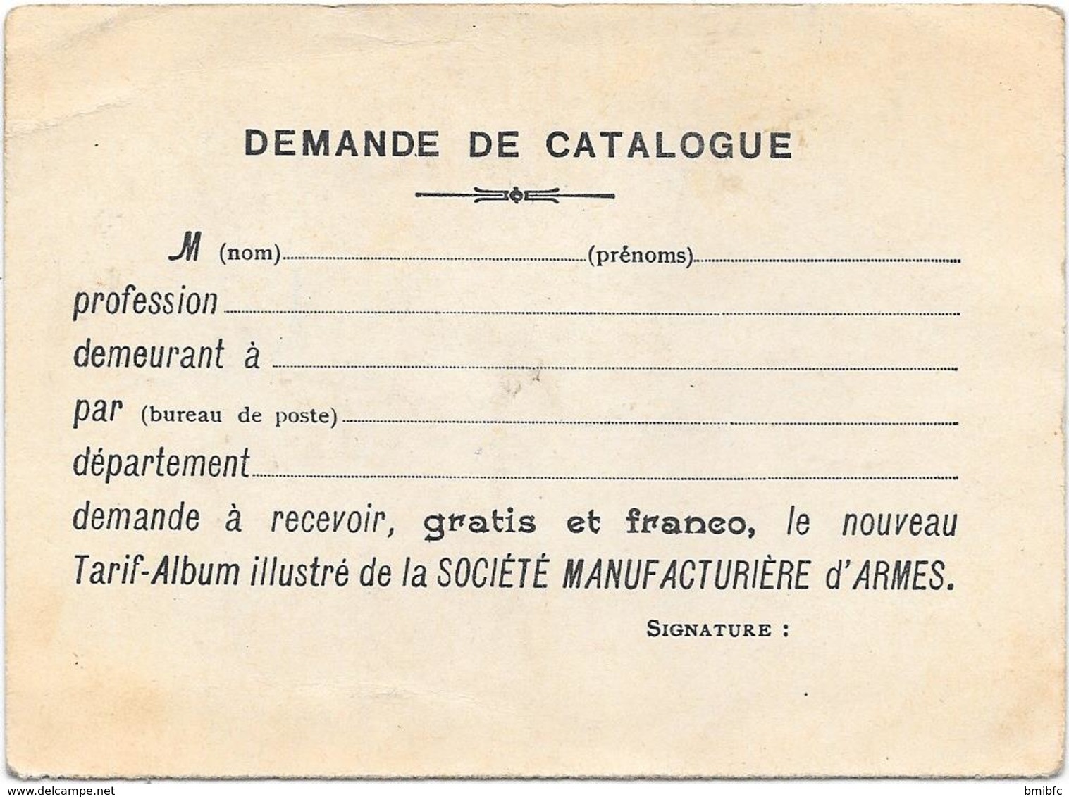 Thème Chasse) Pas Courante Complète - Société Mafacturières D'Armes ST ETIENNE - Hunting