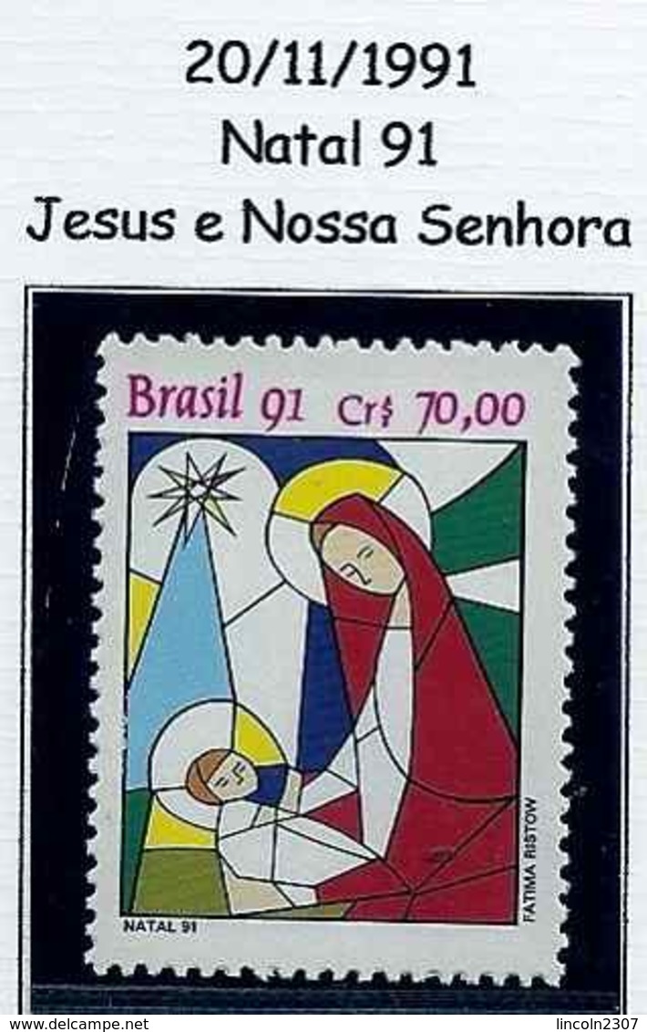 LSJP BRAZIL CHRISTMAS JESUS ​​AND OUR LADY 1991 - Oblitérés