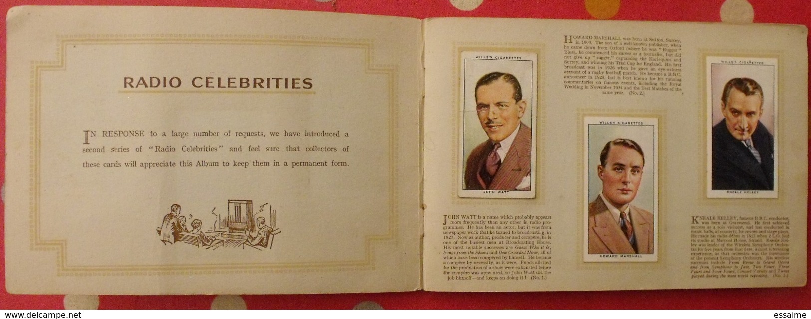 Album D'images Cigarette Pictures Card Wills's. En Anglais. Radio Celebrities Célébrités. 1935. 50 Chromo - Albums & Catalogues
