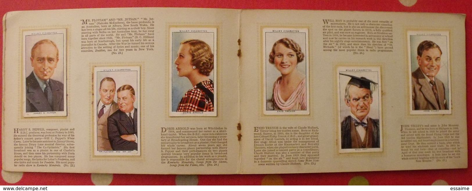 album d'images cigarette pictures card wills's. en anglais. radio celebrities célébrités. 1935. 50 chromo