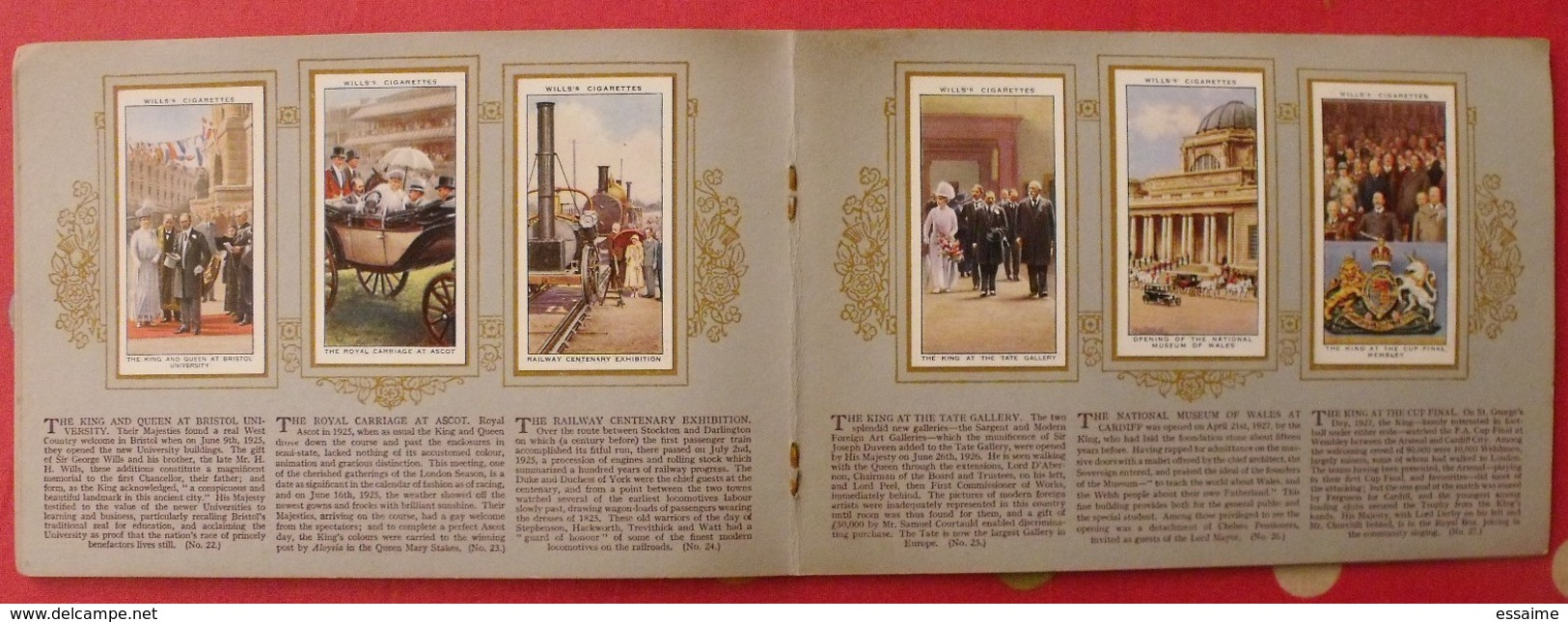 album d'images cigarette pictures wills's. en anglais. reign king George V. règne roi. 1935. 50 chromo