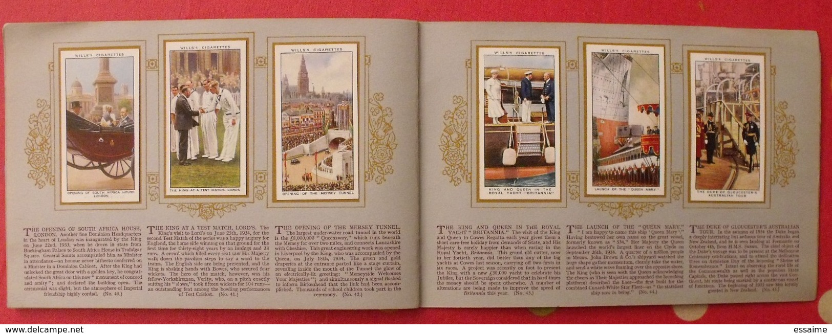 album d'images cigarette pictures wills's. en anglais. reign king George V. règne roi. 1935. 50 chromo