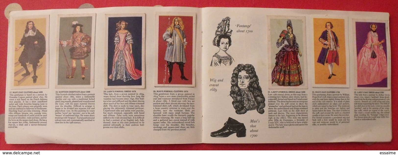 album d'images tea brooke bond pictures cards. british costume.. 1967. 50 chromo