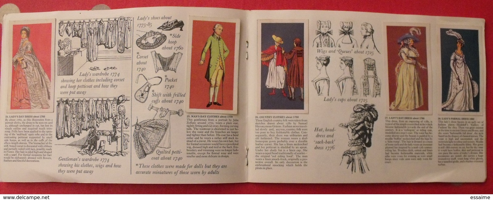 album d'images tea brooke bond pictures cards. british costume.. 1967. 50 chromo