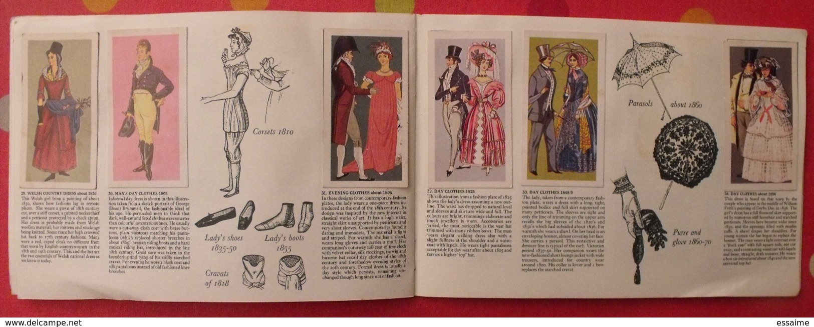 album d'images tea brooke bond pictures cards. british costume.. 1967. 50 chromo