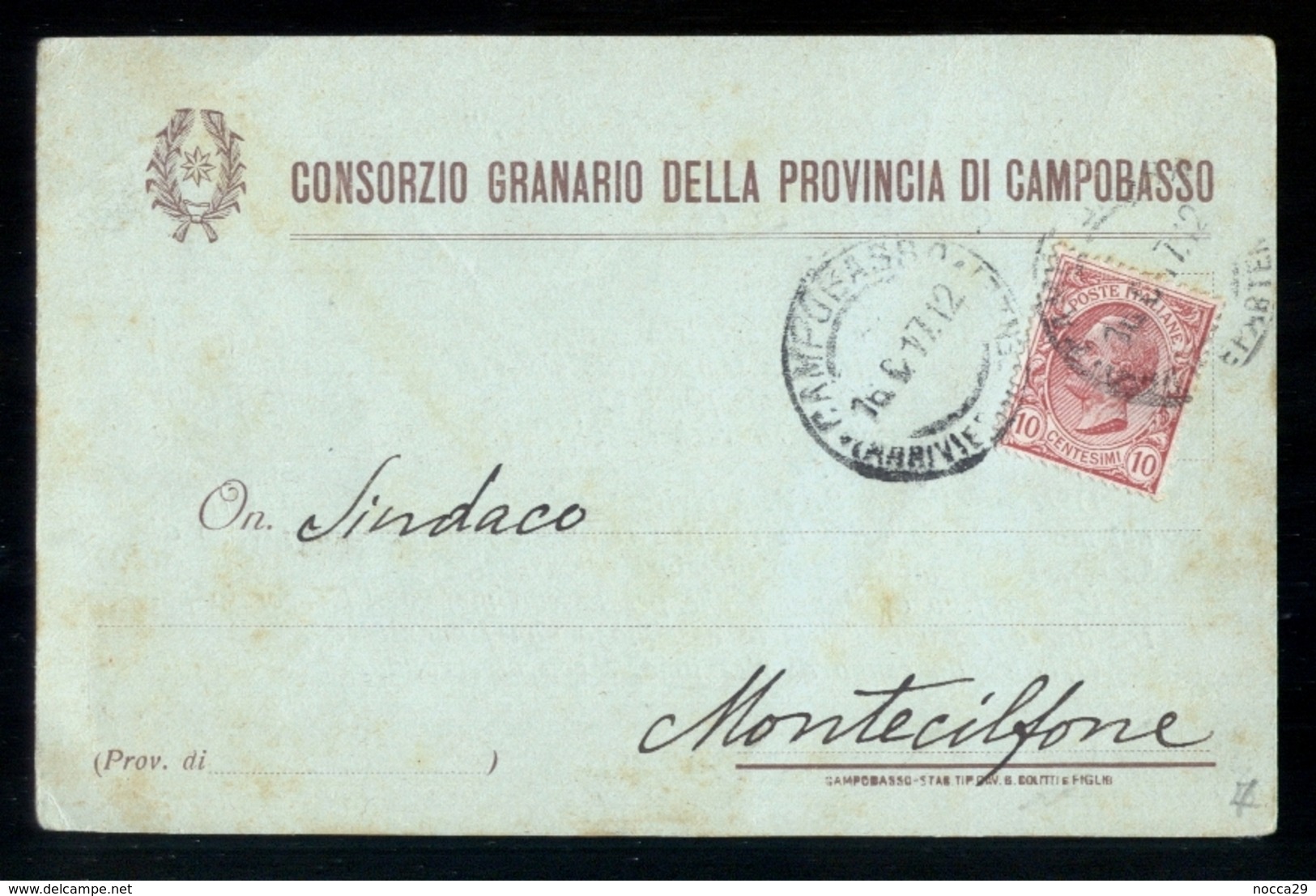 CAMPOBASSO - 1917 - CARTOLINA DEL CONSORZIO AGRARIO - Culture