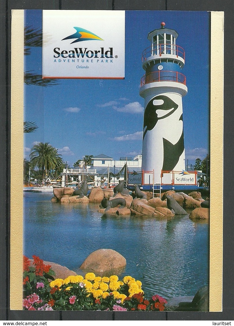 USA Post Card FLORIDA Sea World Adventure Park Orlando Sent 2000 From Germany With Stamp - Autres & Non Classés
