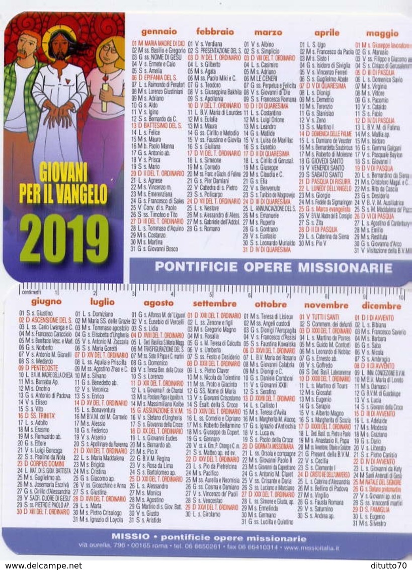 Calendarietto - Giovani Per Il Vamgelo 2019 - Formato Piccolo : 2001-...