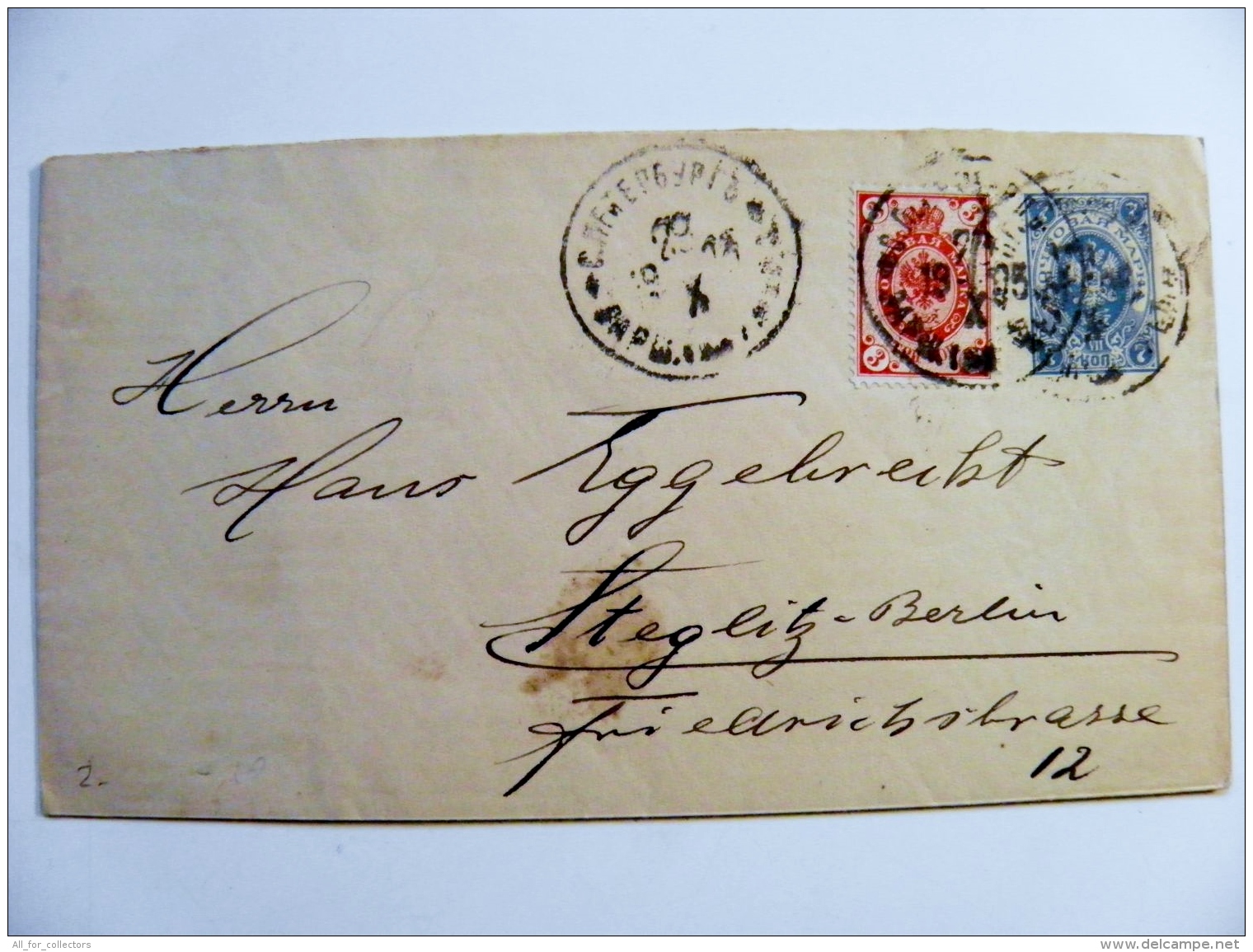 Old Cover From Russia Postal Stationery Sent From St.Petersbourg 1903 To Steglitz Berlin Germany - Lettres & Documents