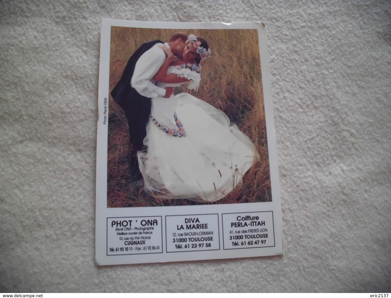 CARTE PUBLICITE ...COUPLE JEUNE MARIES - Noces