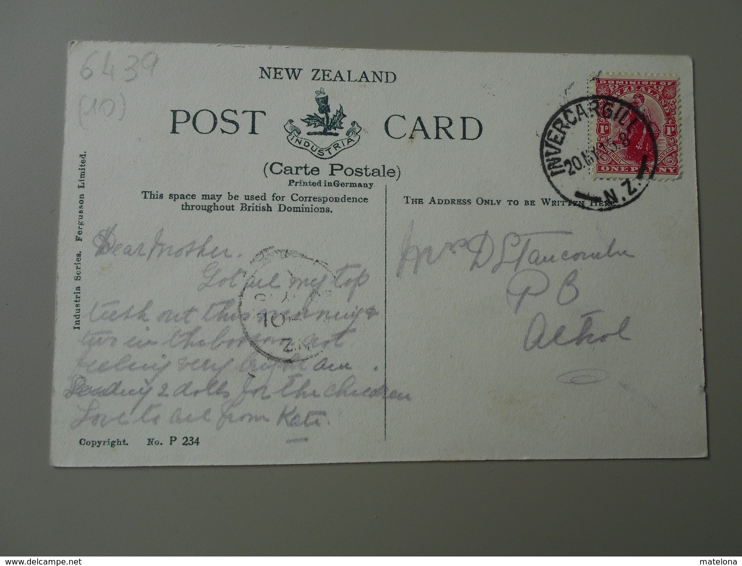 NOUVELLE ZELANDE POST OFFICE INVERCARGILL - Nieuw-Zeeland