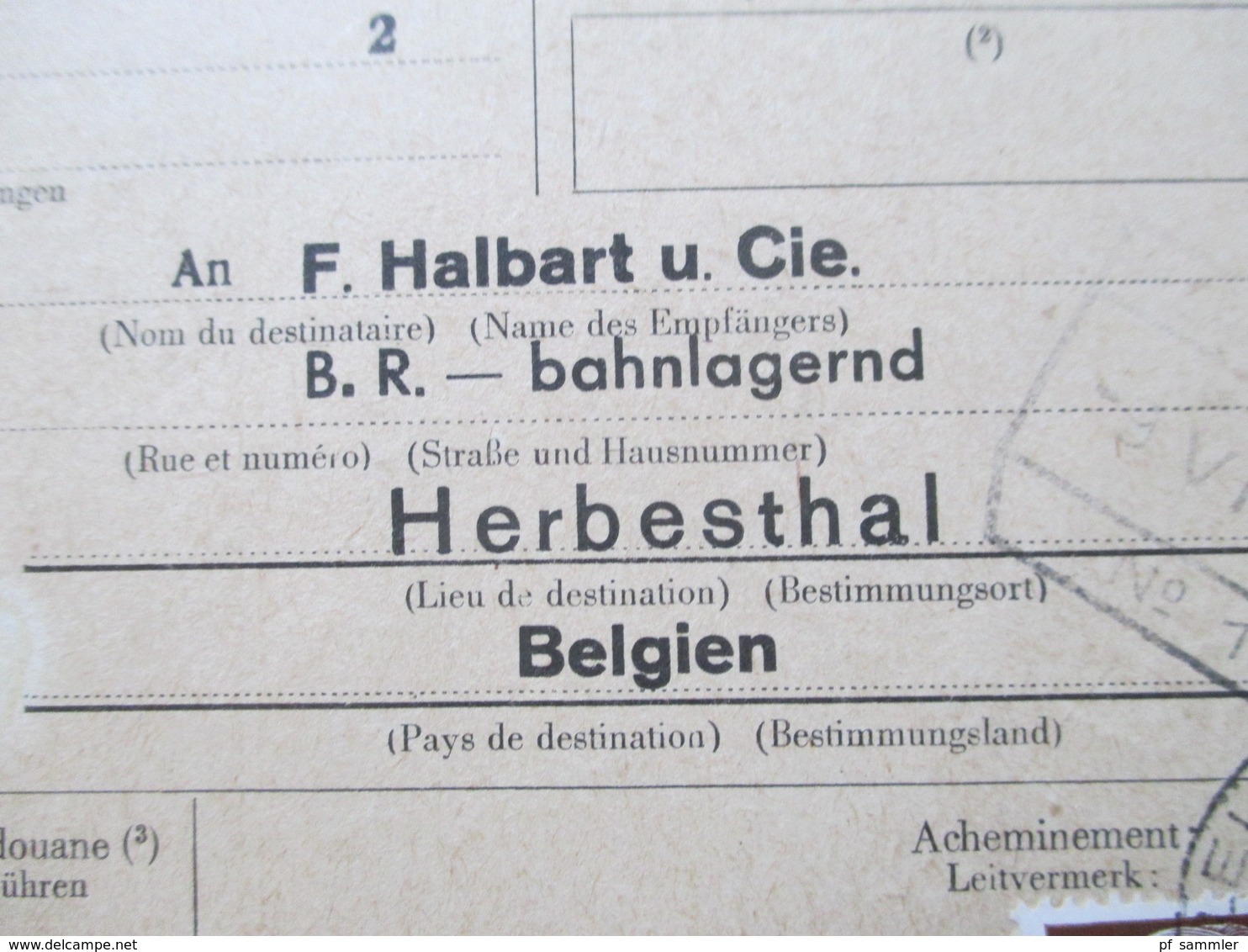 DDR 1969 Ulbricht Hohe Frankatur 7,70 Mark Paketkarte Leinefelde Aug. Orlob II - Herbesthal Belgien - Covers & Documents