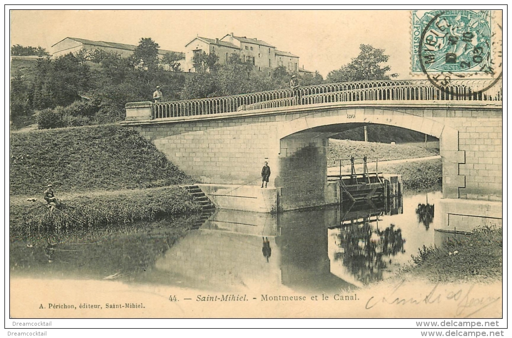 55 SAINT-MIHIEL. Montmeuse Et Canal. Ecluse Et Pont 1903 - Saint Mihiel