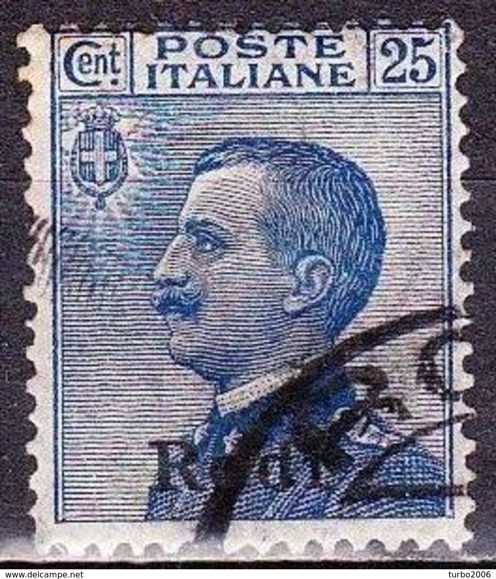 DODECANESE 1912 Stamp Of Italy 25 Ct. Blue With Black Overprint RODI  Vl. 5 - Dodecanese
