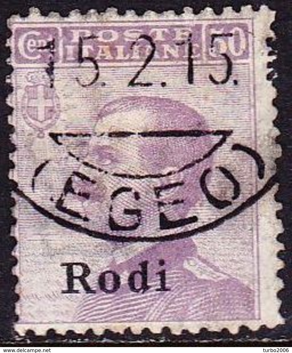 DODECANESE  1912 RODI 50 Ct. Lila  Vl. 7 - Dodecaneso