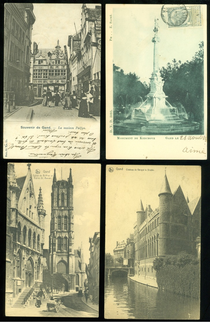 Beau lot de 60 cartes postales de Belgique  Gand      Mooi lot van 60 postkaarten van België  Gent - 60 scans