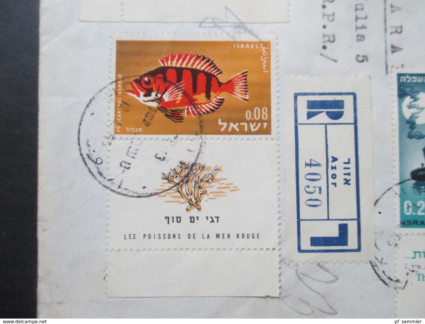 Israel 1965 ?! Beleg Mit Schöner Buntfrankatur Mit 3 Marken / 2 Marken Mit Tab. Motivmarken. Tiere / Vögel / Fische - Briefe U. Dokumente