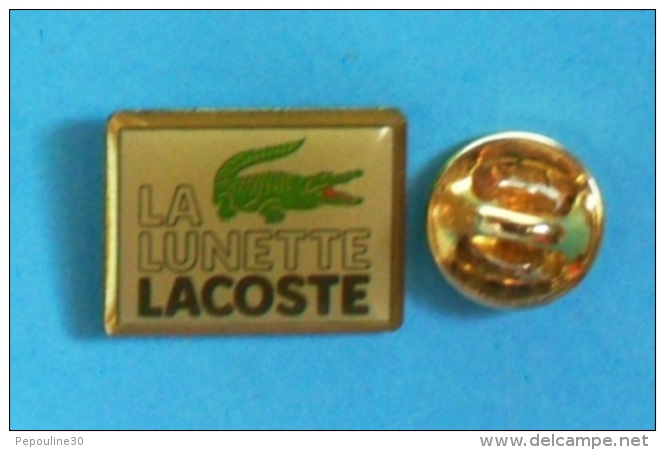 1 PIN'S //   **  LA LUNETTE / LACOSTE / LE CROCODILE ** - Marche