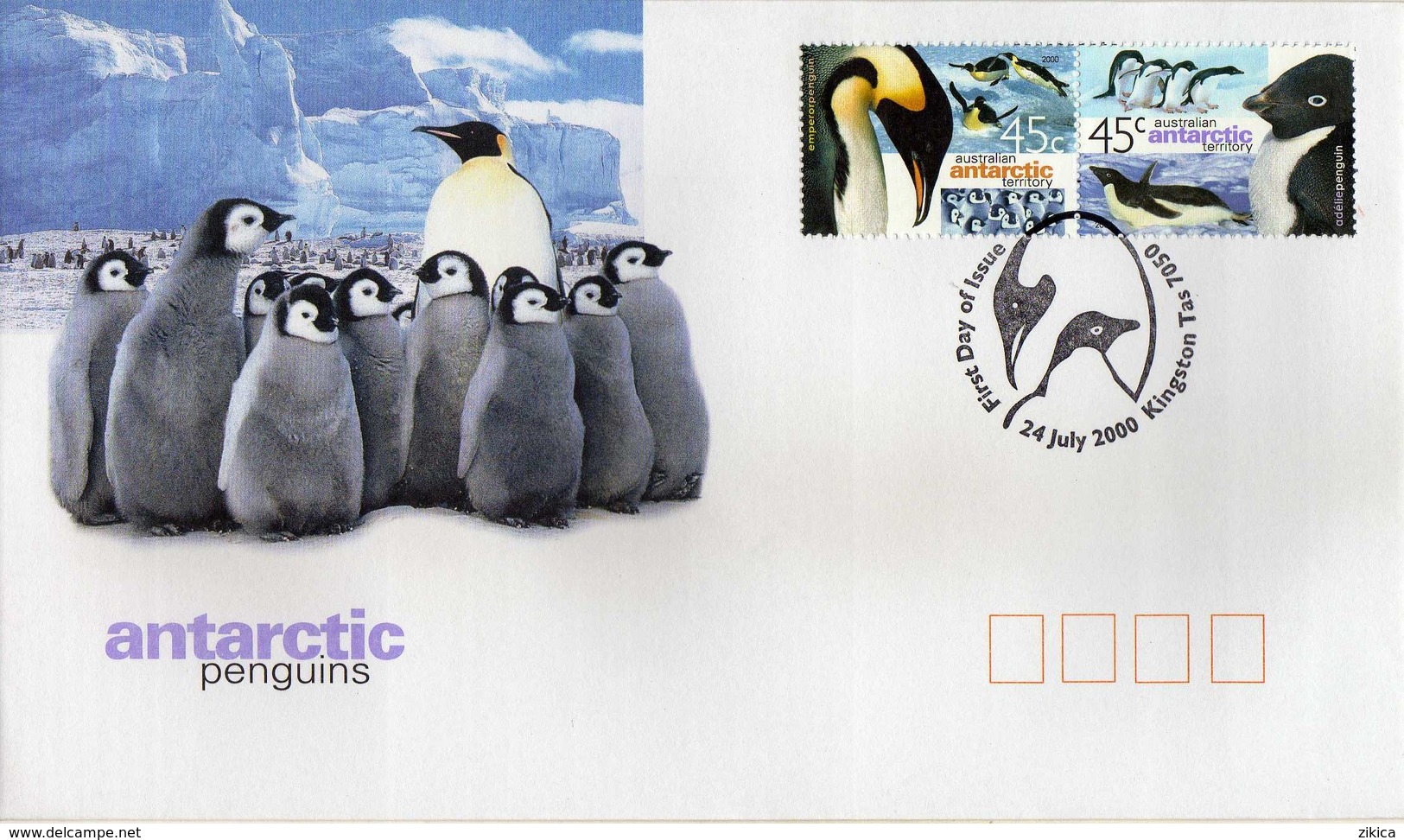 Antarctica / Antarctiques.  Australian Antarctic Territory (AAT) - FDC 2000 Penguins - FDC