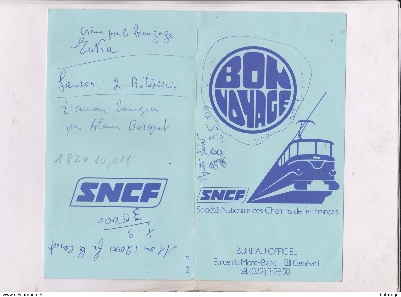 TICKET VOYAGE SNCF TRANS EUROP EXPRESS, GENEVE A BEZIERS En 1974! - Europe