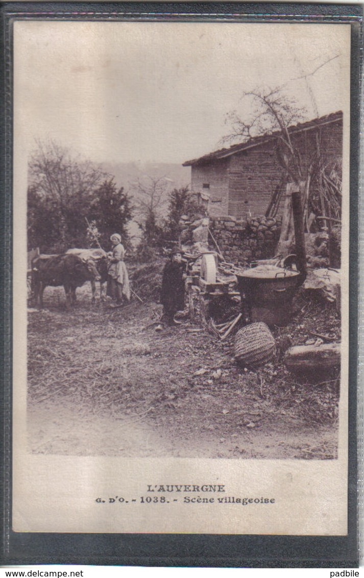 Carte Postale Agriculture  L'Auvergne  Scène Villageoise  Attelage Rémouleur   Très Beau Plan - Farms