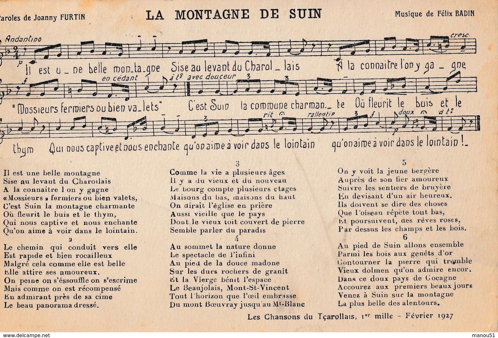 MUSIQUE - CHANSON : La Montagne De Suin - Musique Et Musiciens